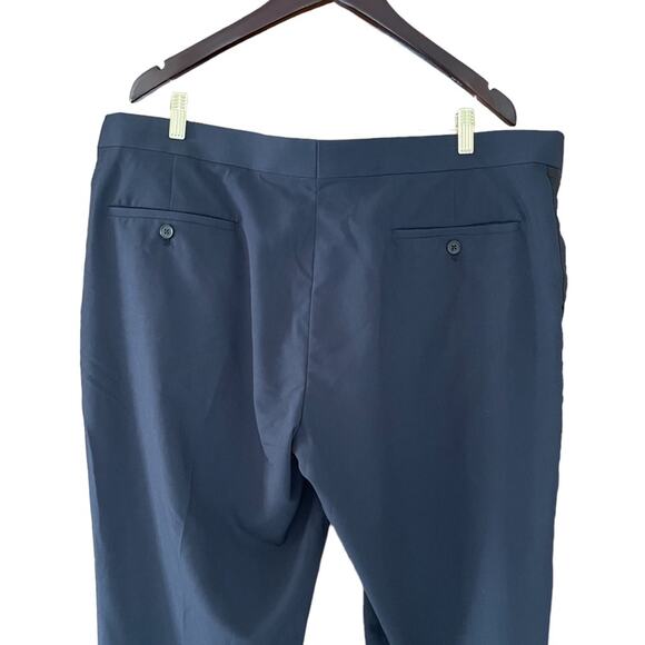 Nordstrom Rack Mens Trim Fit Navy Blue Tuxedo Dress Pants Size 42 NWT Raw Hem - Picture 9 of 14